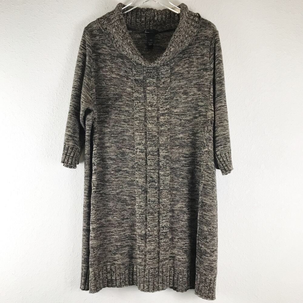 Lane Bryant Mock Neck Pullover Knit Sweater Dress Brown Heather Plus Size 18/20
